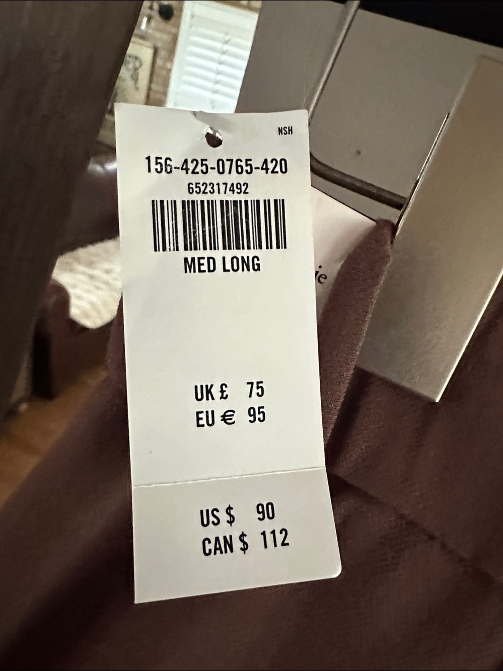 ABERCROMBIE & FITCH BROWN SLACKS PANTS MEDIUM LONG NEW - Picture 7 of 8